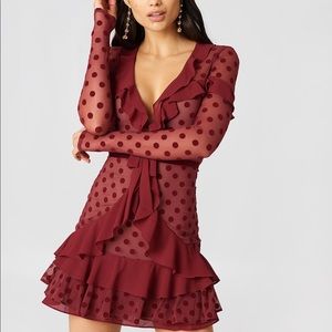 For love and lemons Berry Dot Mini Dress